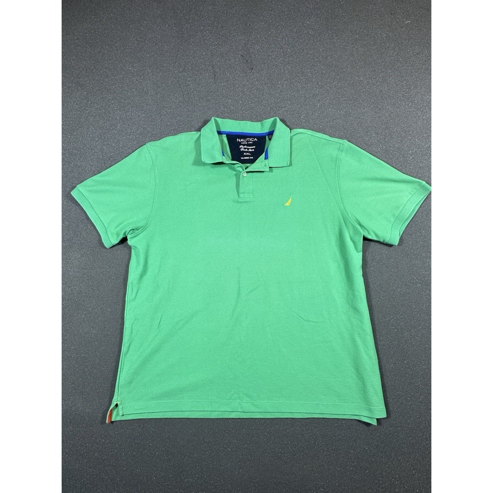 Men's Nautica Performance Deck Classic Fit Green Polo XXL